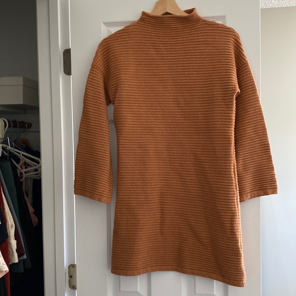 MINKPINK Knit Dress - mock neck, bell-sleeve
